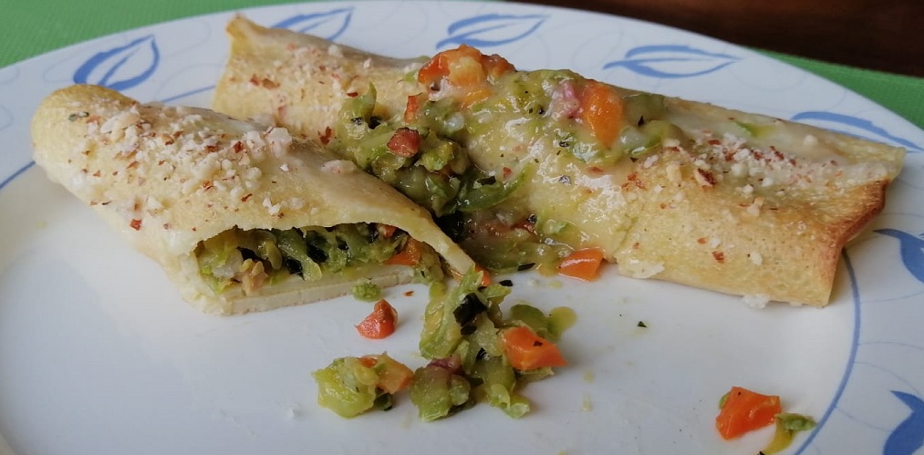 Crespelle di farina di riso vegetariane